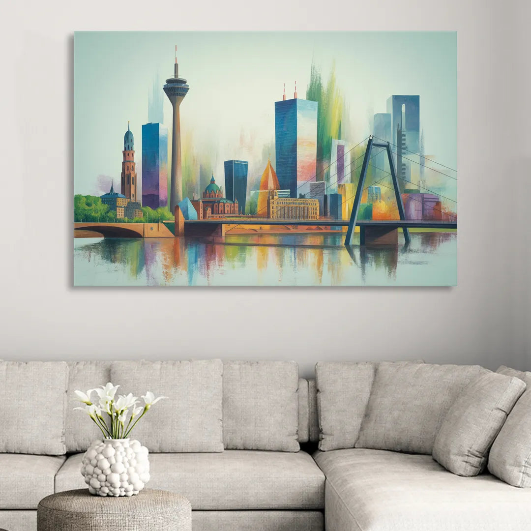 Dusseldorf Skyline Sitting Room - Canvas Wall Art