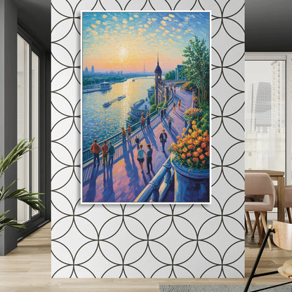 Dufferin Terrace View Living Room - White Canvas Wall Art