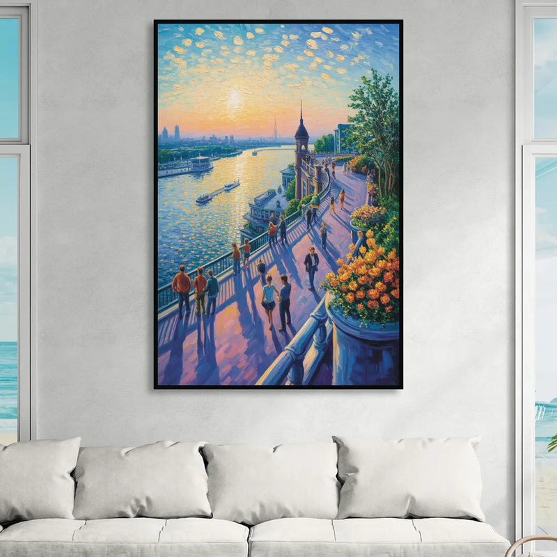 Dufferin Terrace View Living Room - Black Canvas Wall Art