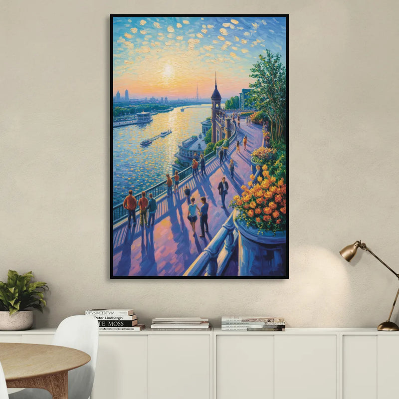 Dufferin Terrace View Sitting Room - Black Canvas Wall Art
