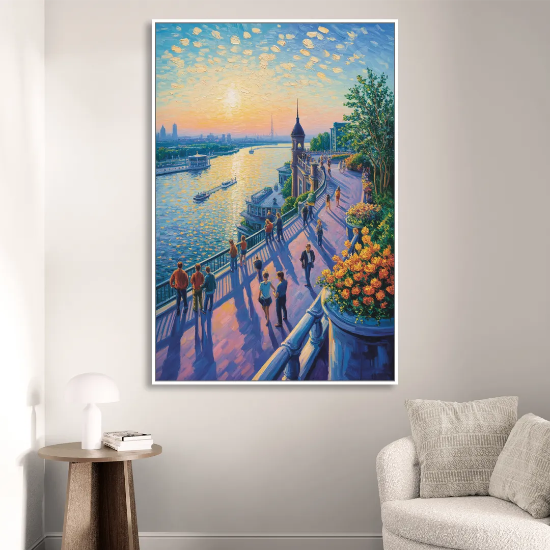 Dufferin Terrace View Sitting Room - White Canvas Wall Art