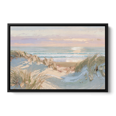 Dune Grass Path to a Pastel Sea for the Bedroom - Black Framed Canvas Wall Art - Front