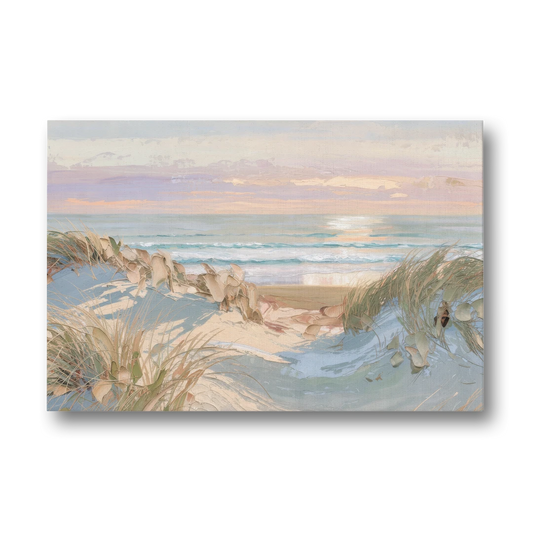 Dune Grass Path to a Pastel Sea for the Bedroom - Canvas Wall Art - Front