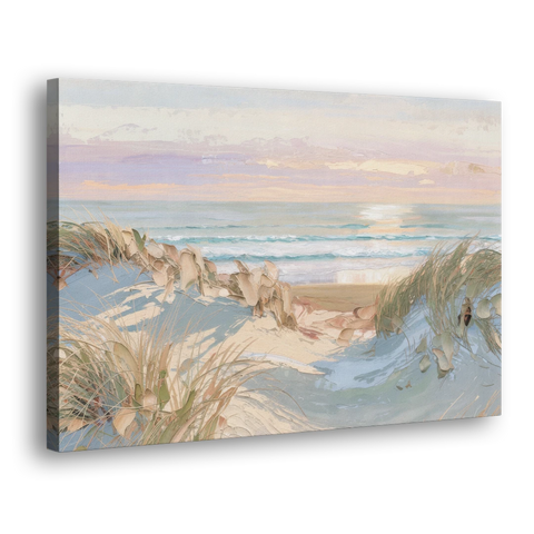 Dune Grass Path to a Pastel Sea for the Bedroom - Canvas Wall Art