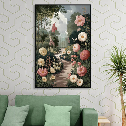 Dunedin Botanical Gardens Sitting Room - Black Canvas Wall Art