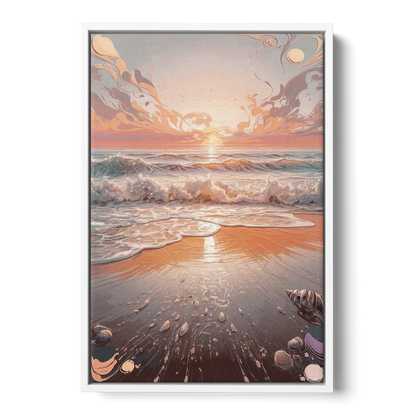Dunedin Coastal Sunrise Front - White Canvas Wall Art