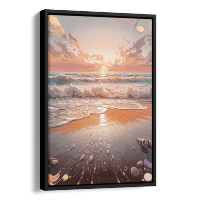 Dunedin Coastal Sunrise Side - Black Canvas Wall Art