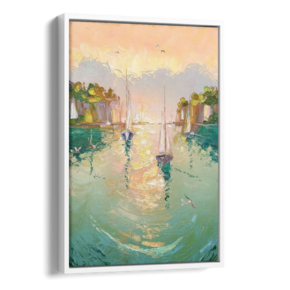 Dunedin Harbor View Side - White Canvas Wall Art