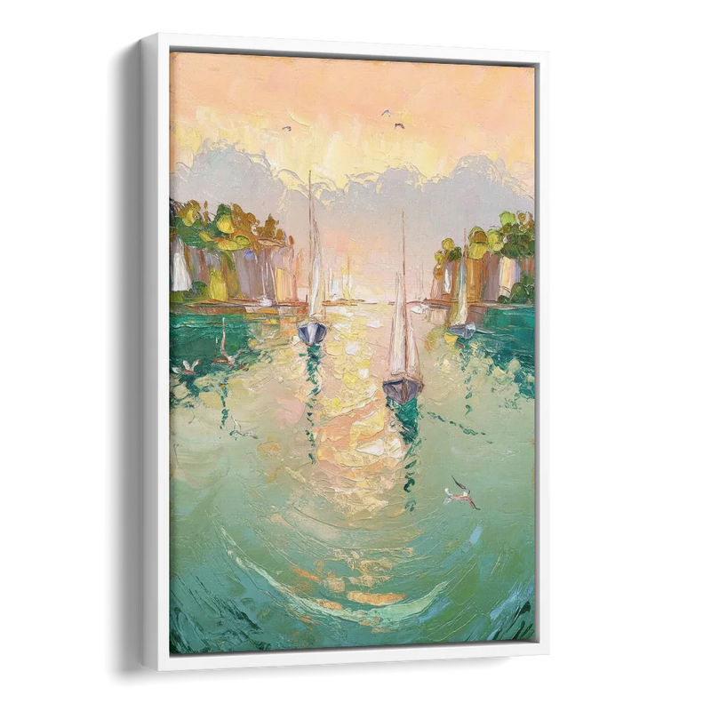 Dunedin Harbor View Side - White Canvas Wall Art