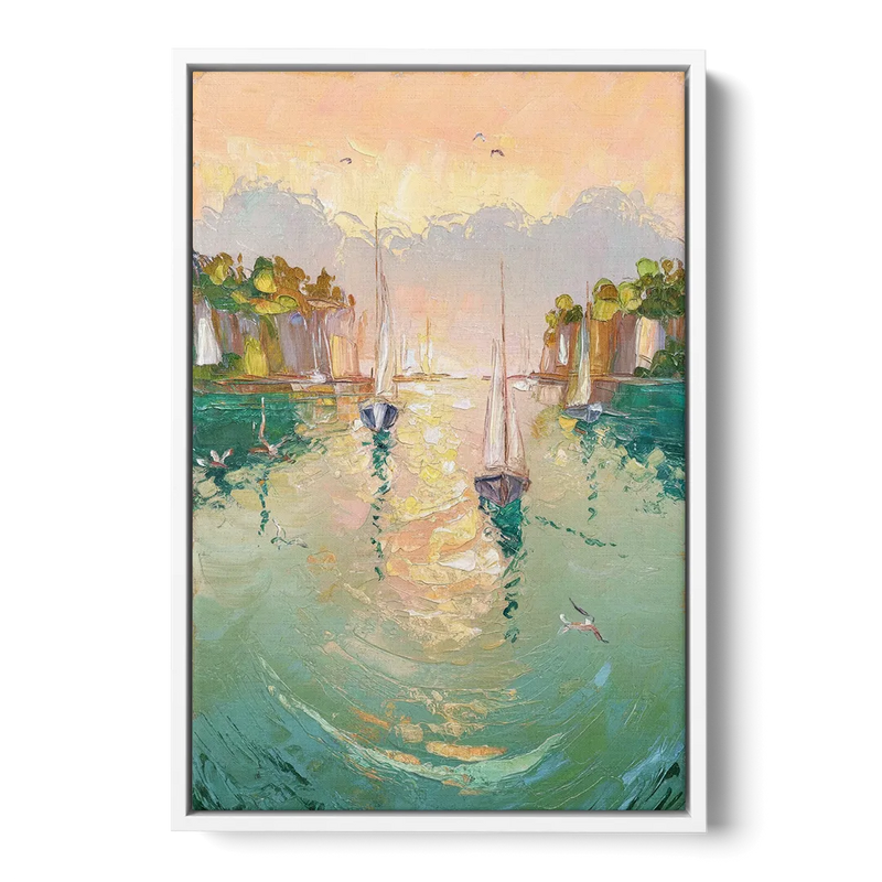 Dunedin Harbor View Front - White Canvas Wall Art