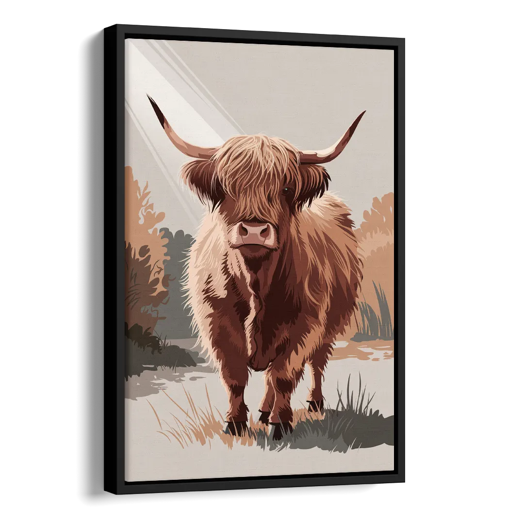 Dunedin Highland Charm Side - Black Canvas Wall Art