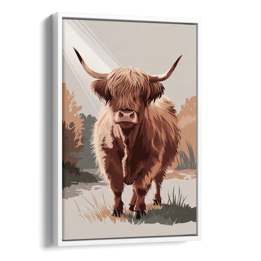 Dunedin Highland Charm Side - White Canvas Wall Art
