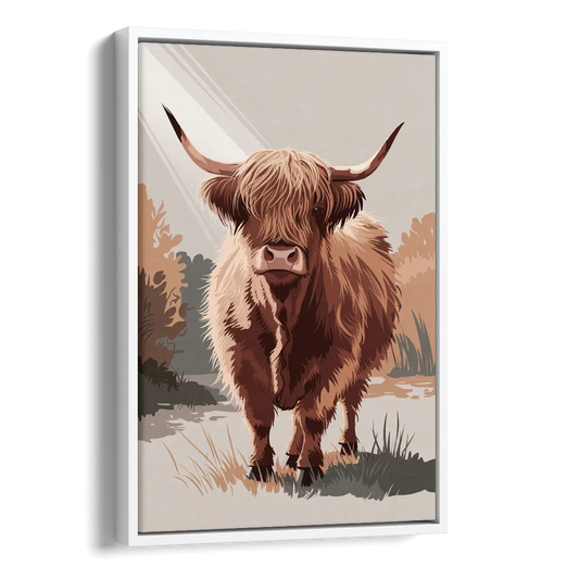 Dunedin Highland Charm Side - White Canvas Wall Art