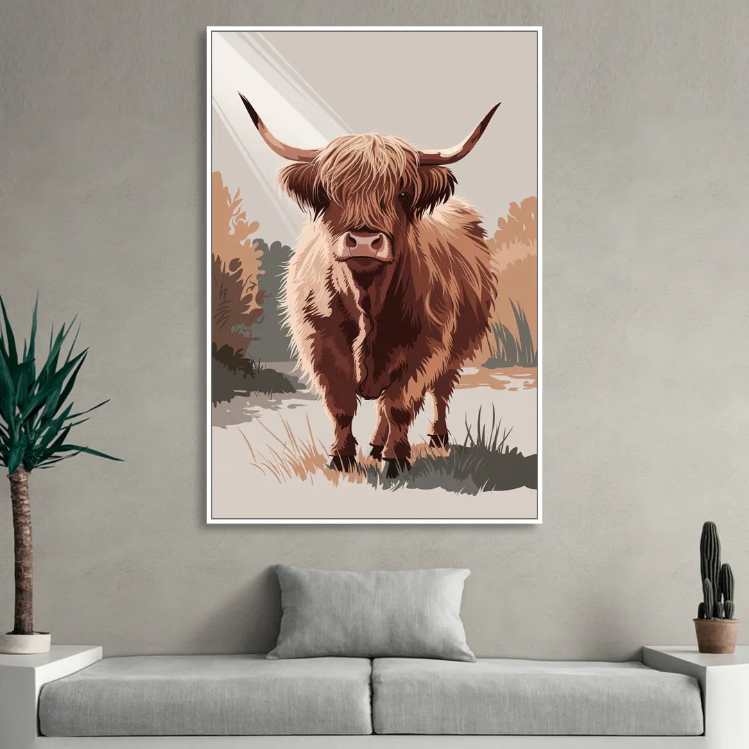 Dunedin Highland Charm Living Room - White Canvas Wall Art