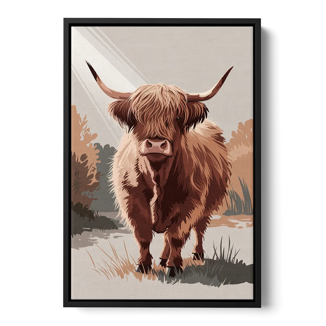 Dunedin Highland Charm Front - Black Canvas Wall Art