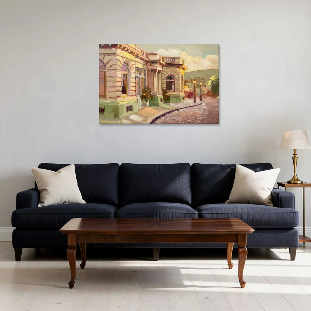 Dunedin Historic Architecture - Canvas Wall Art - Sofa - 36x24