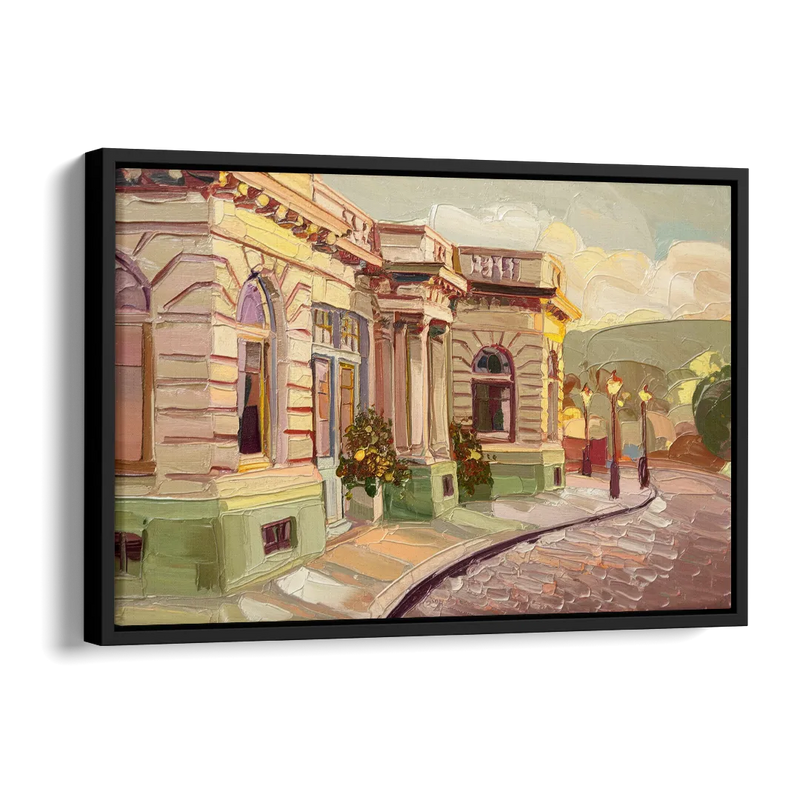 Dunedin Historic Architecture Side - Black Canvas Wall Art