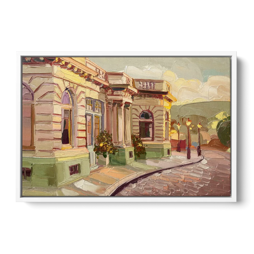 Dunedin Historic Architecture Front - White Canvas Wall Art