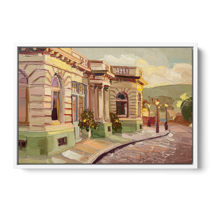 Dunedin Historic Architecture Front - White Canvas Wall Art