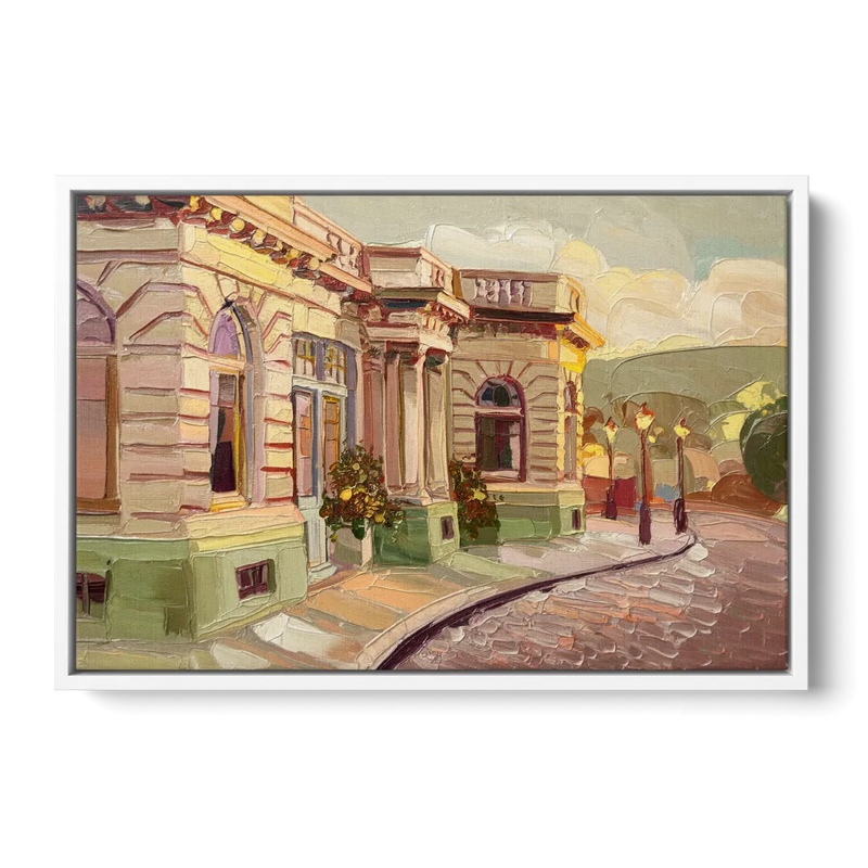 Dunedin Historic Architecture Front - White Canvas Wall Art