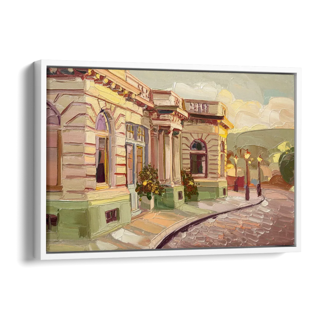 Dunedin Historic Architecture Side - White Canvas Wall Art