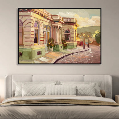 Dunedin Historic Architecture Sitting Room - Black Canvas Wall Art