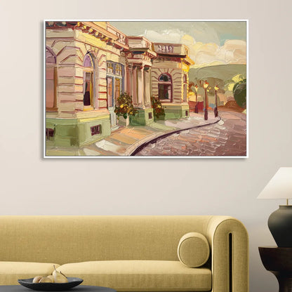Dunedin Historic Architecture Living Room - White Canvas Wall Art
