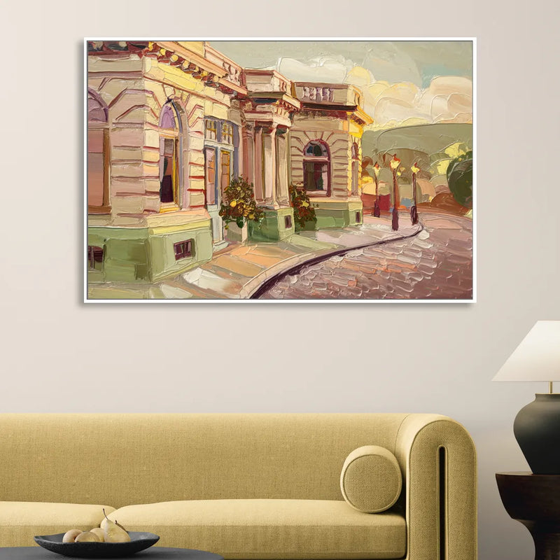 Dunedin Historic Architecture Living Room - White Canvas Wall Art