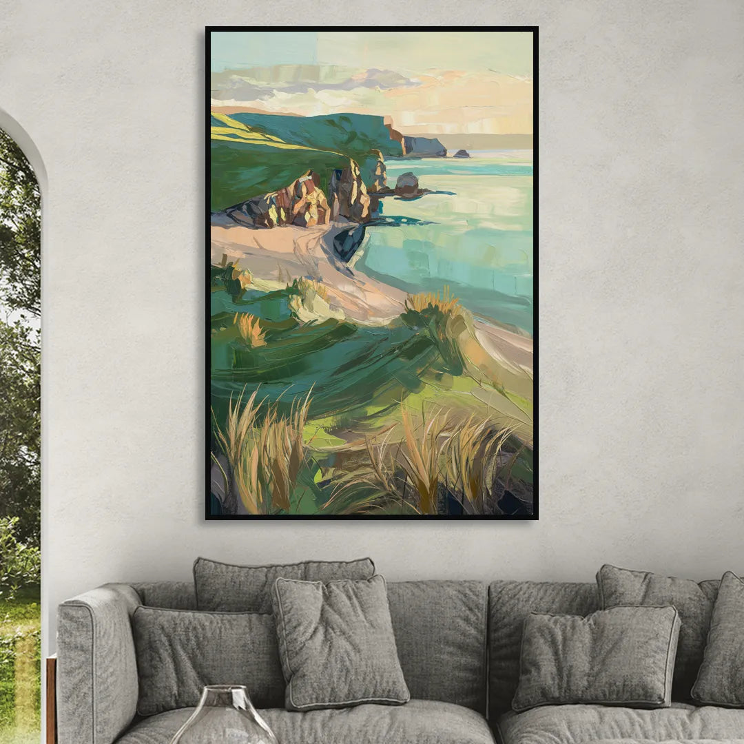 Dunedin Otago Peninsula Living Room - Black Canvas Wall Art