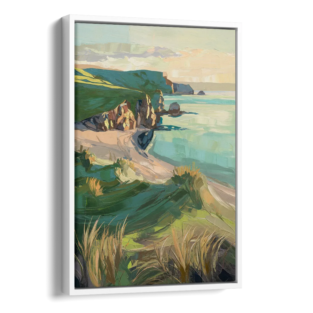 Dunedin Otago Peninsula Side - White Canvas Wall Art
