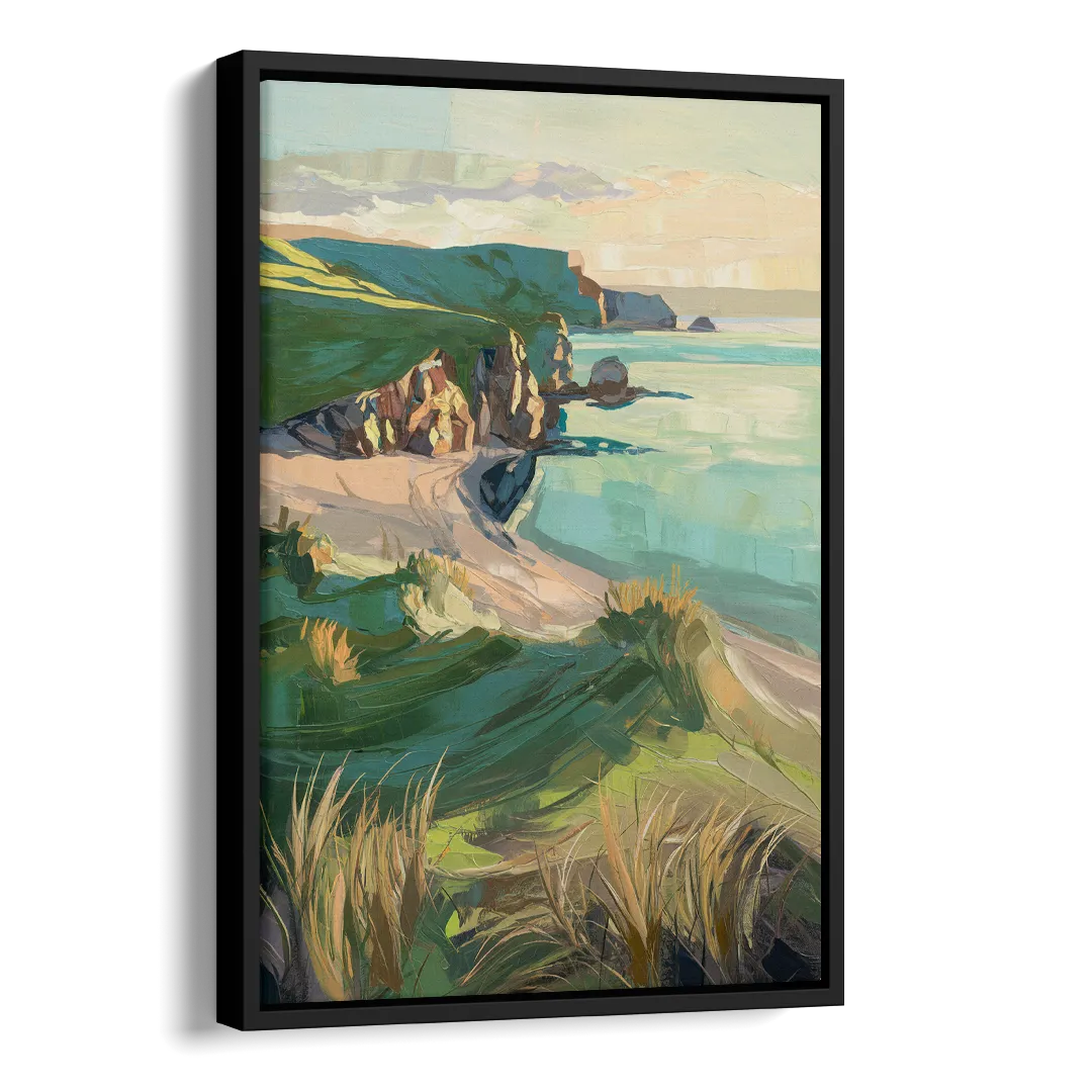Dunedin Otago Peninsula Side - Black Canvas Wall Art