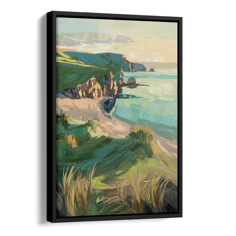Dunedin Otago Peninsula Side - Black Canvas Wall Art