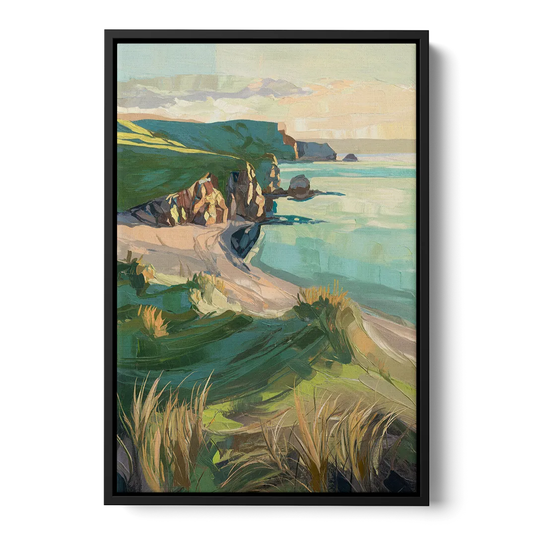 Dunedin Otago Peninsula Front - Black Canvas Wall Art