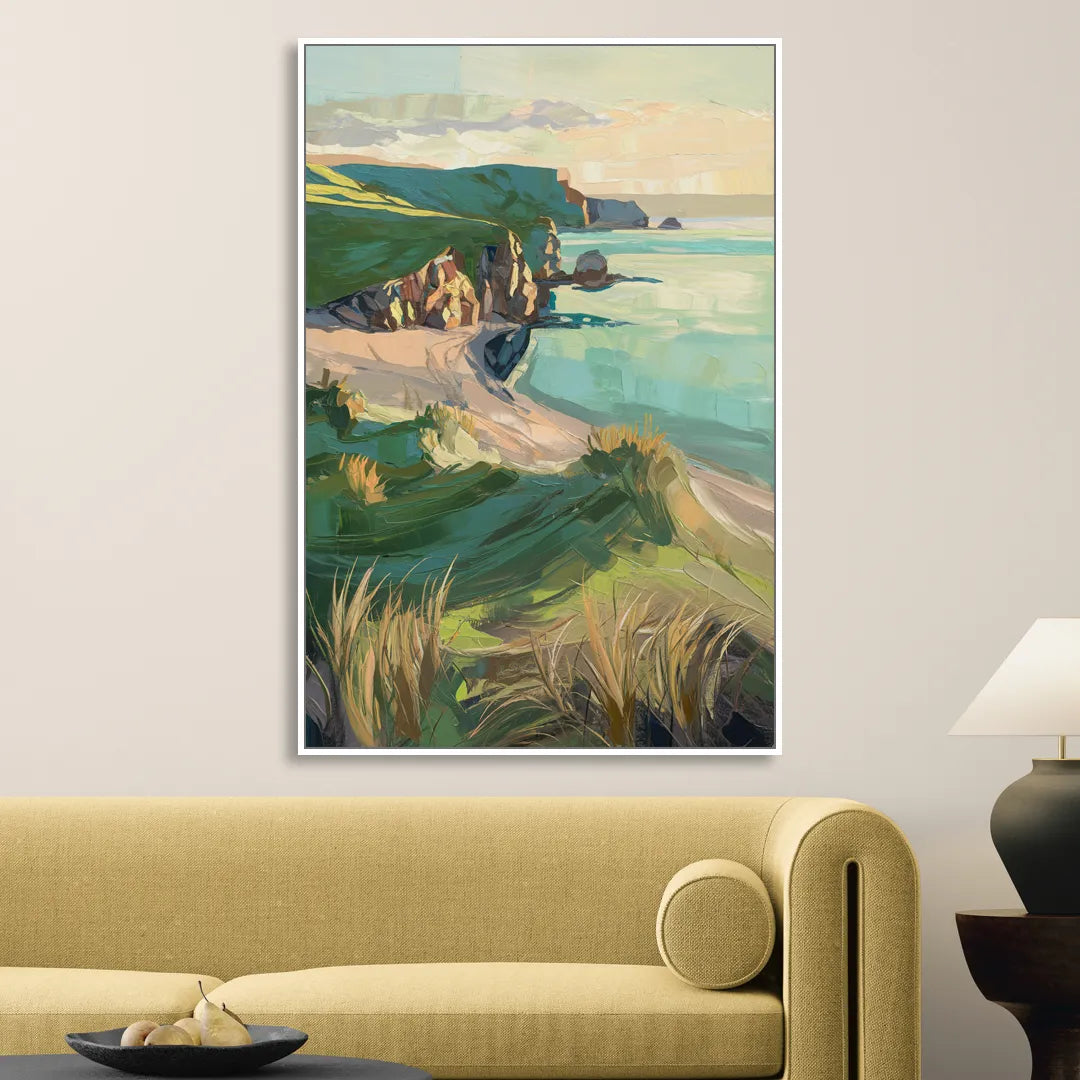 Dunedin Otago Peninsula Living Room - White Canvas Wall Art