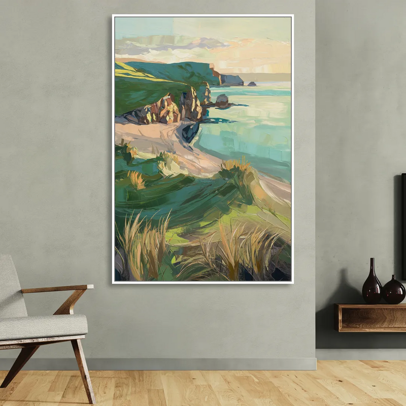 Dunedin Otago Peninsula Sitting Room - White Canvas Wall Art