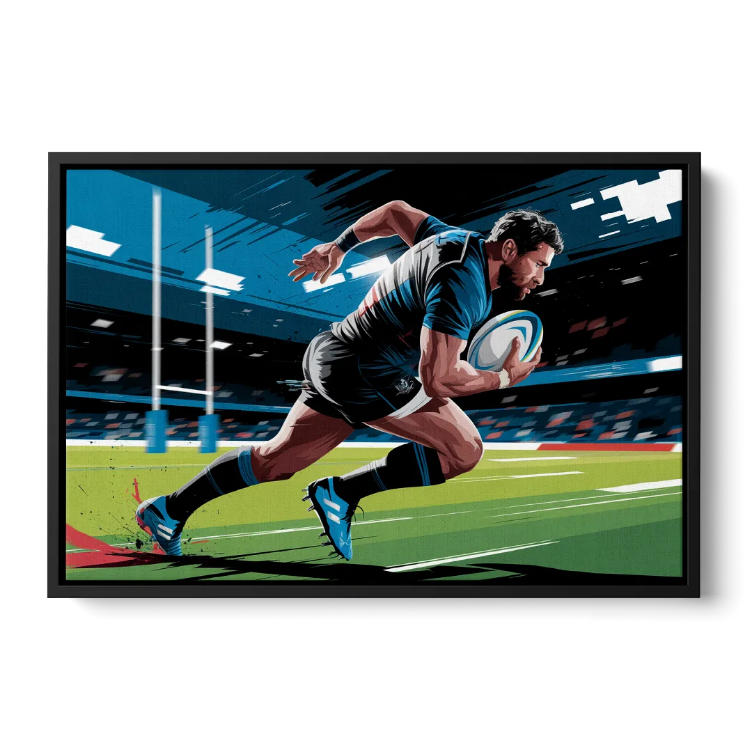 Dunedin Rugby Spirit Front - Black Canvas Wall Art