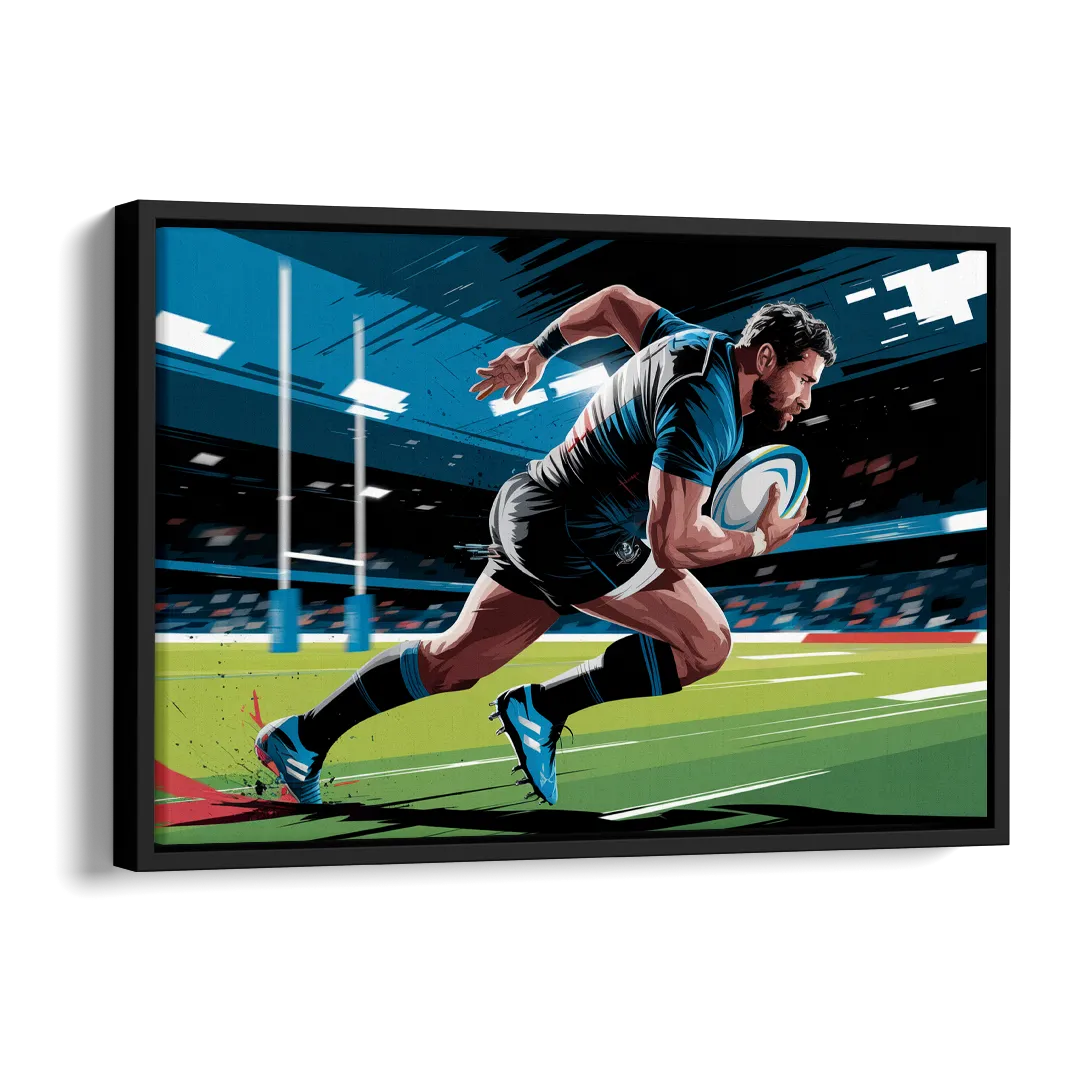 Dunedin Rugby Spirit Side - Black Canvas Wall Art