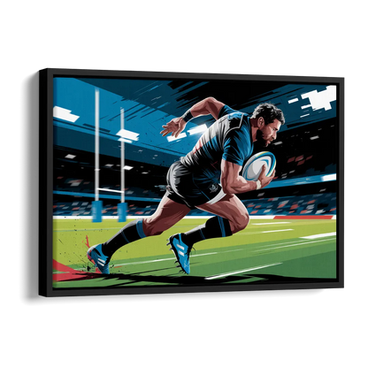Dunedin Rugby Spirit Side - Black Canvas Wall Art