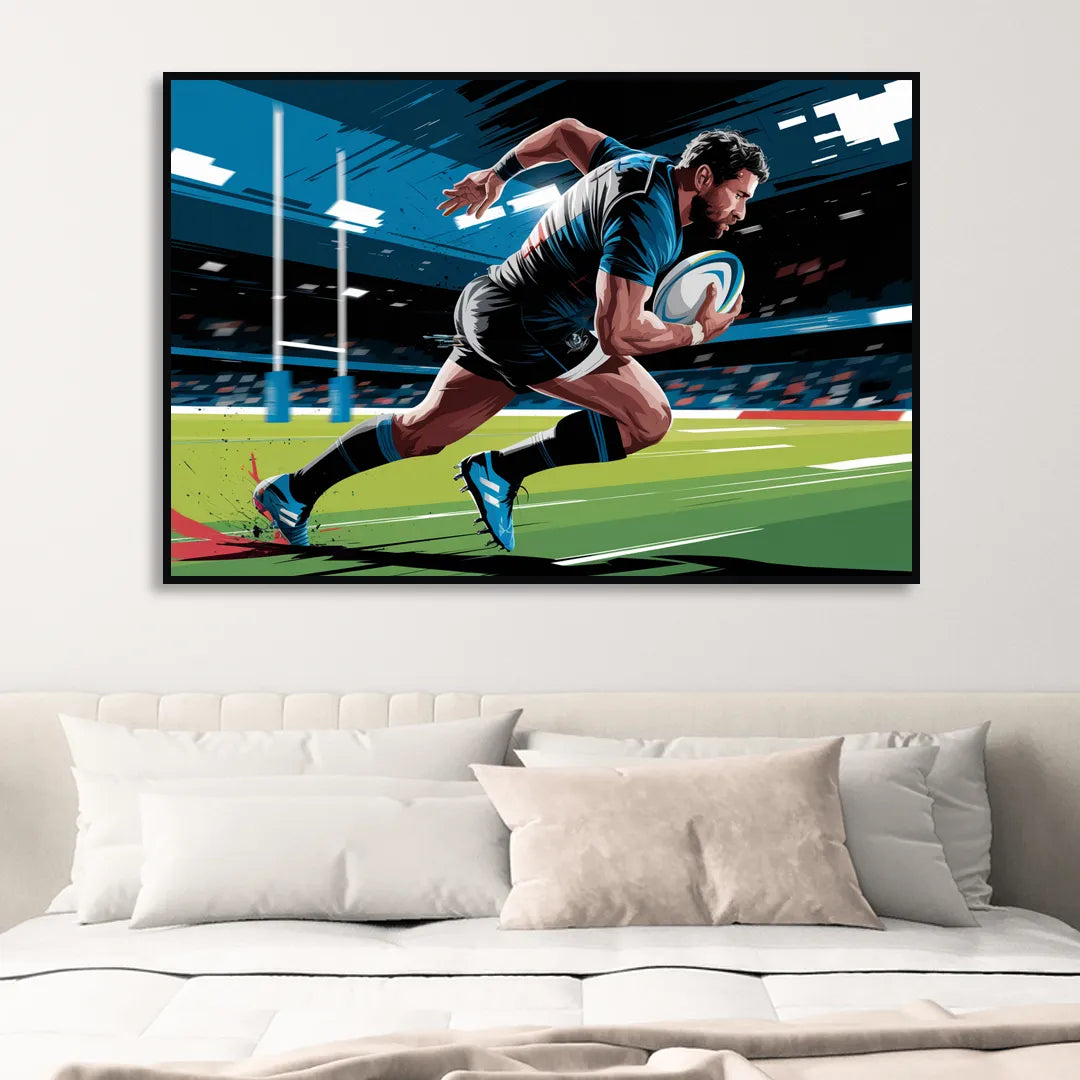 Dunedin Rugby Spirit Sitting Room - Black Canvas Wall Art