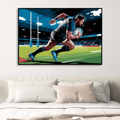 Dunedin Rugby Spirit Sitting Room - Black Canvas Wall Art
