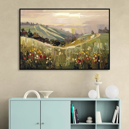 Dunedin Scenic Hills Sitting Room - Black Canvas Wall Art