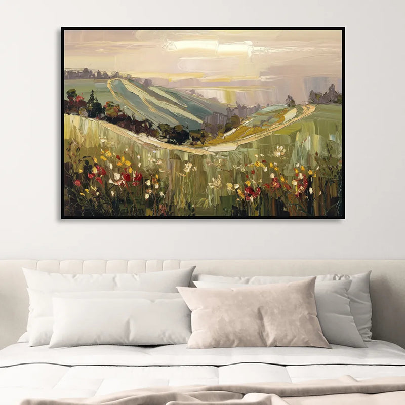 Dunedin Scenic Hills Living Room - Black Canvas Wall Art