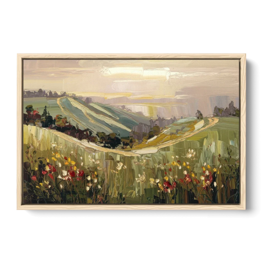 Dunedin Scenic Hills - Oak Framed Canvas Wall Art - Front