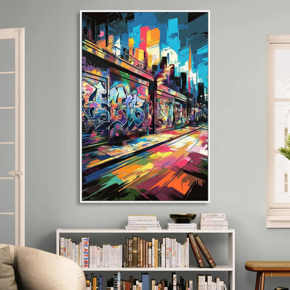 Dunedin Street Art Vibes Sitting Room - White Canvas Wall Art