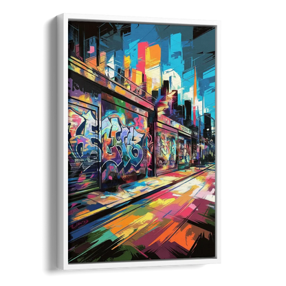Dunedin Street Art Vibes Side - White Canvas Wall Art