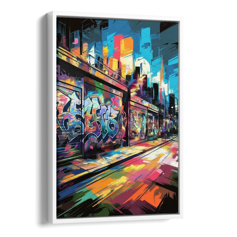 Dunedin Street Art Vibes Side - White Canvas Wall Art