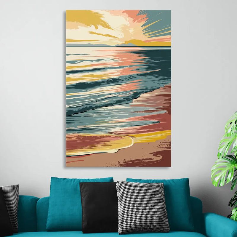 Dunedin Sunset Over Water Living Room - Canvas Wall Art