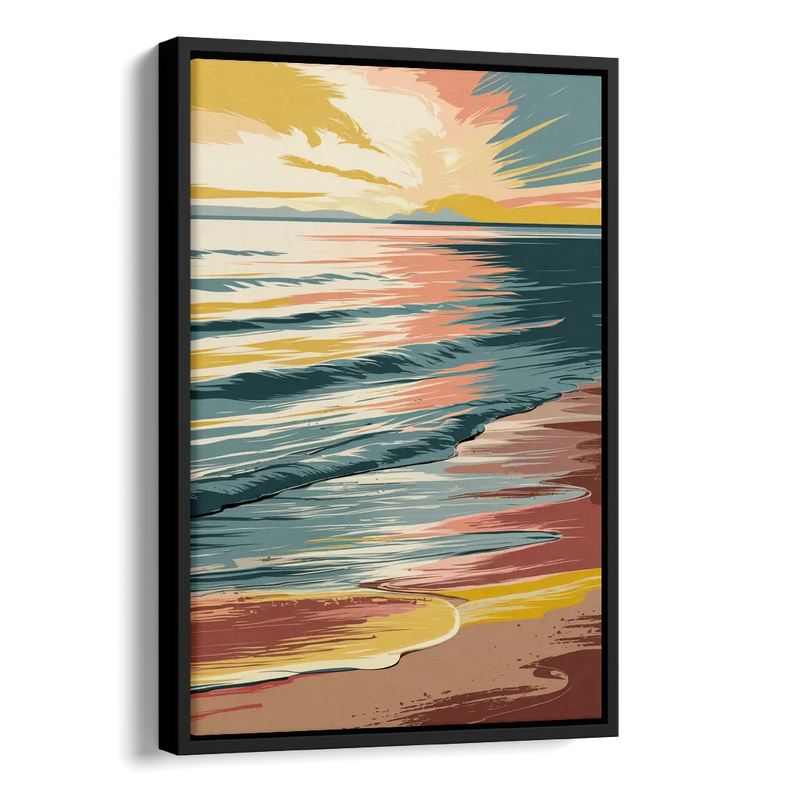 Dunedin Sunset Over Water Side - Black Canvas Wall Art