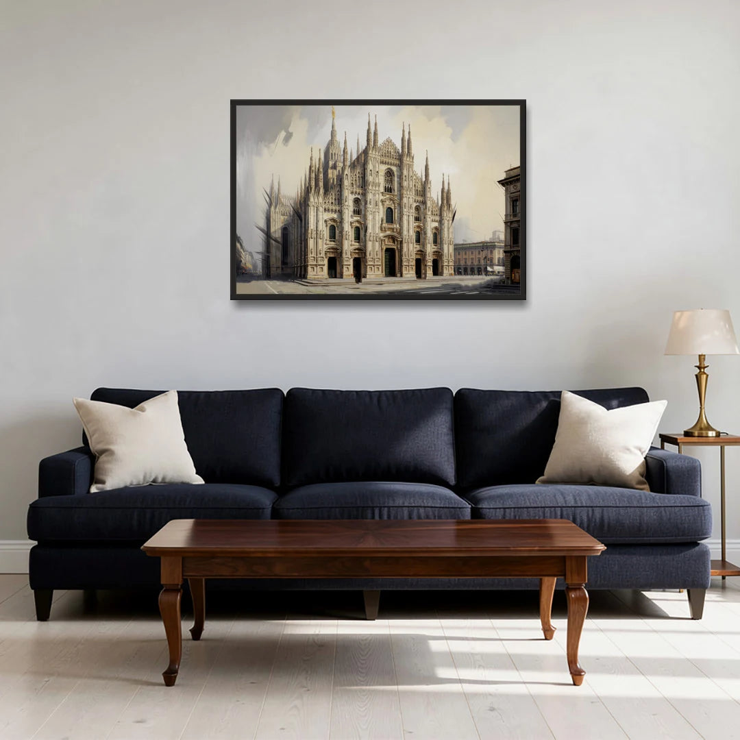 Duomo Majesty - Black Framed Canvas Wall Art - Sofa - 36x24