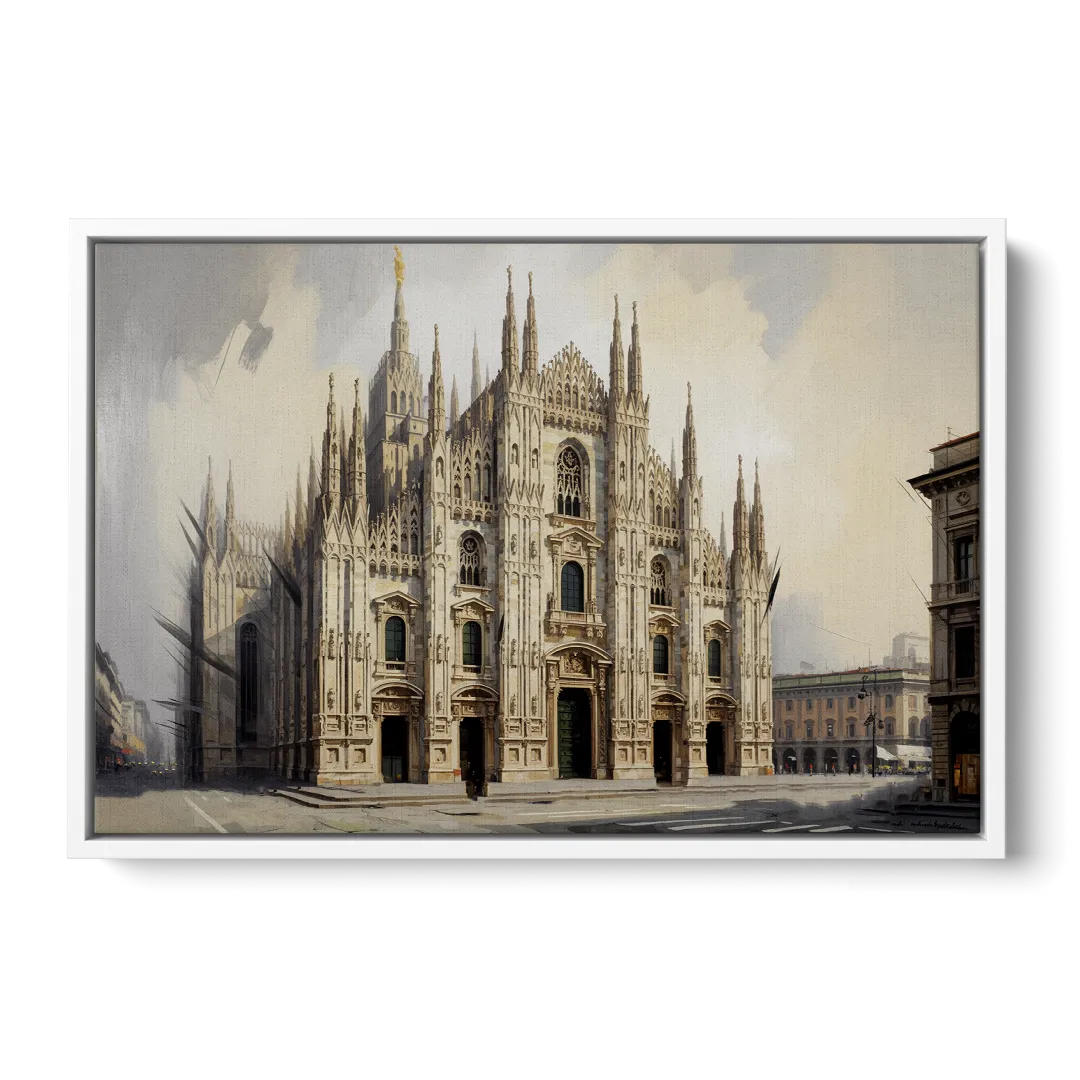Duomo Majesty Front - White Canvas Wall Art